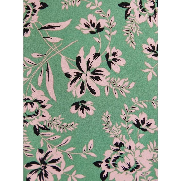 ✨2/$20 Torrid Georgette Zip Front Dolman Blouse Green Pink Floral Plus Size 1 1X - Picture 6 of 12
